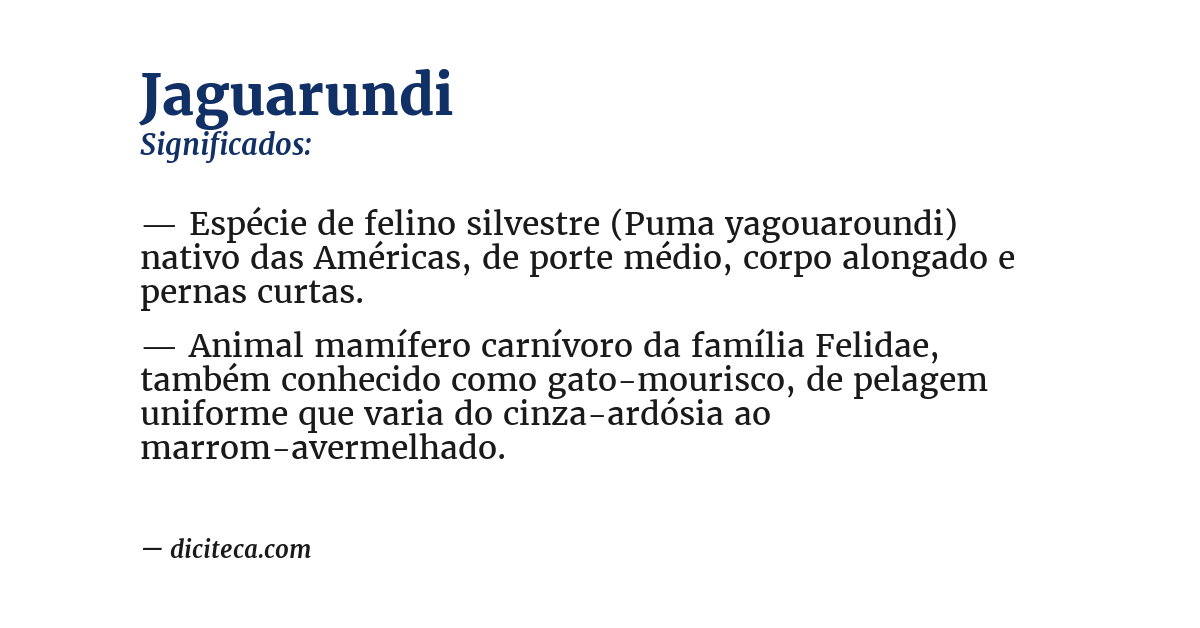 Significado de jaguarundi