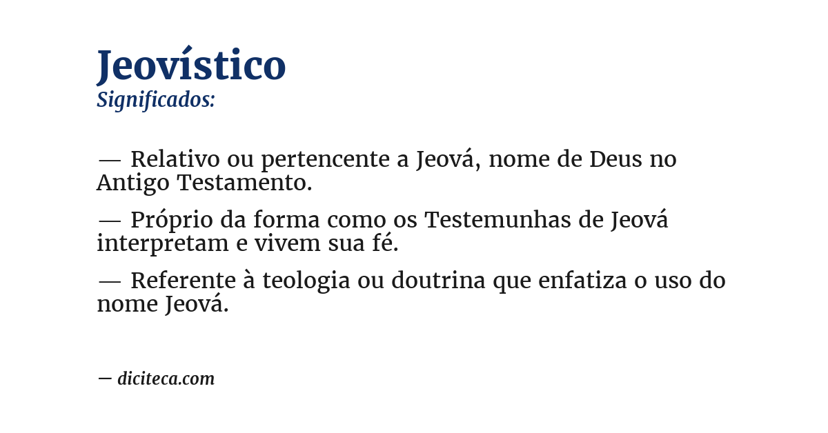 Significado de jeovístico