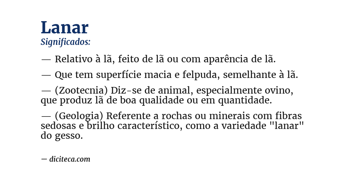 Significado de lanar