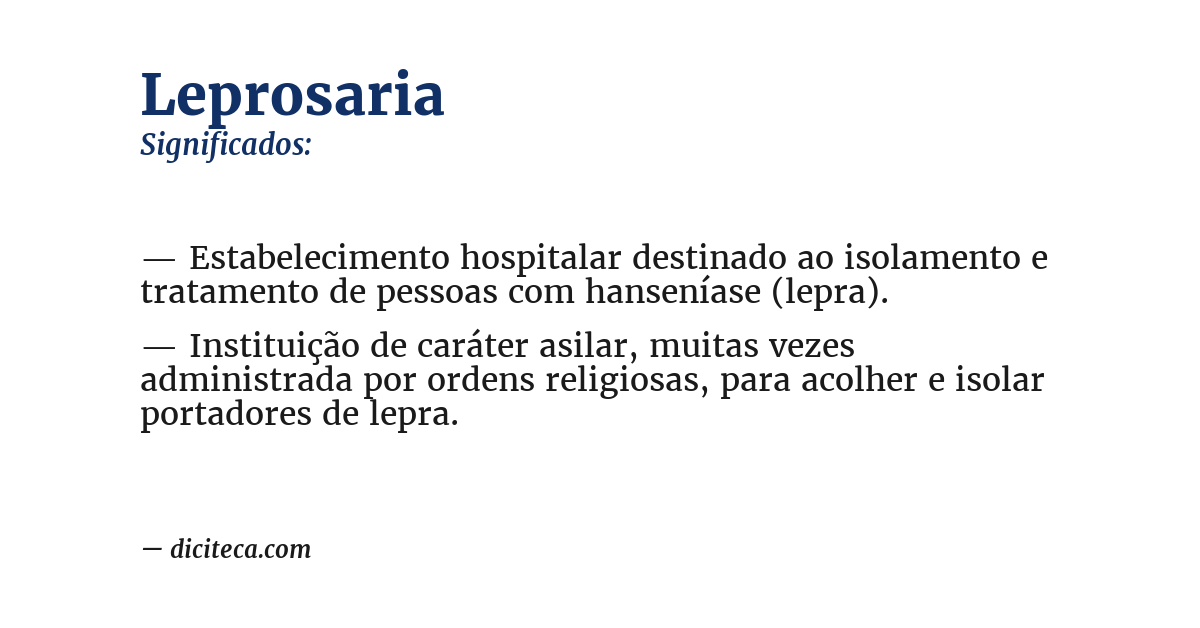 Significado de leprosaria