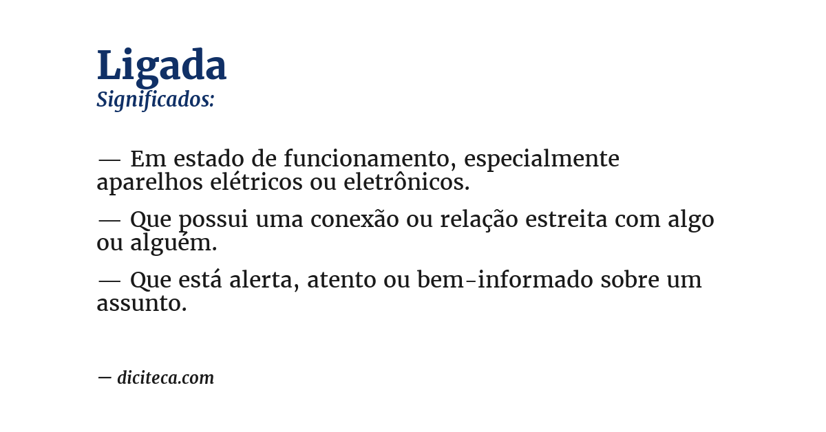 Significado de ligada