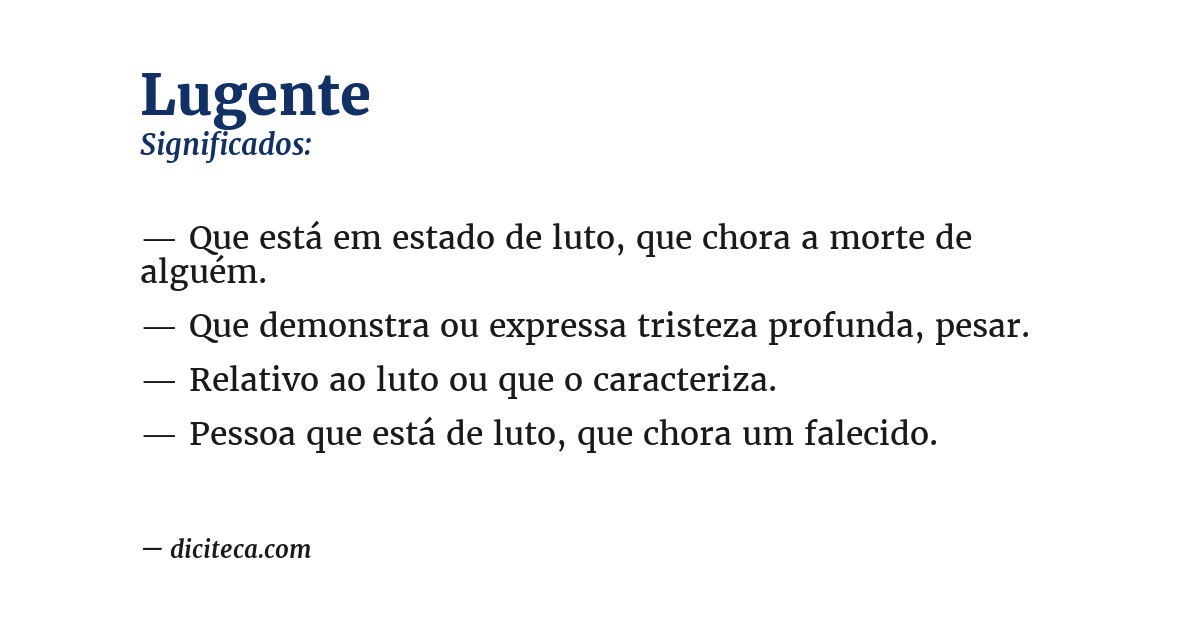 Significado de lugente
