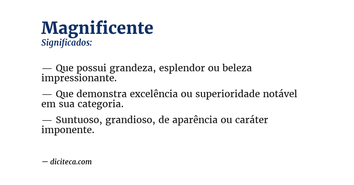 Significado de magnificente