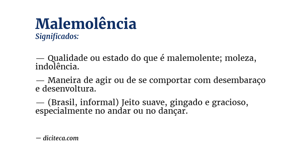 Significado de malemolência