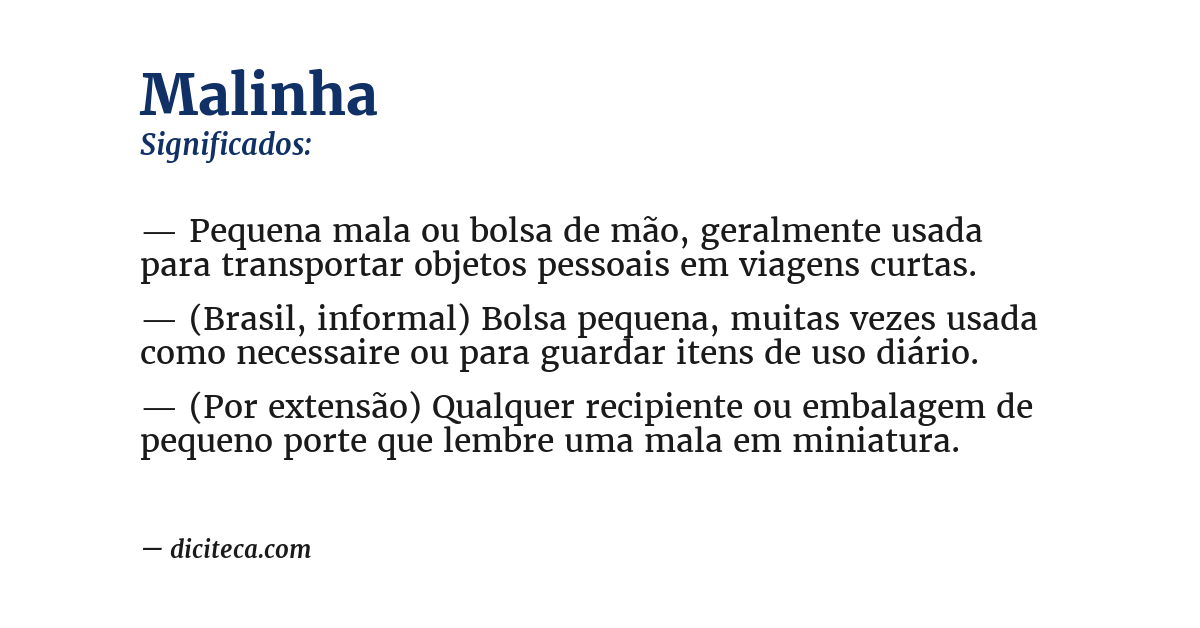 Significado de malinha