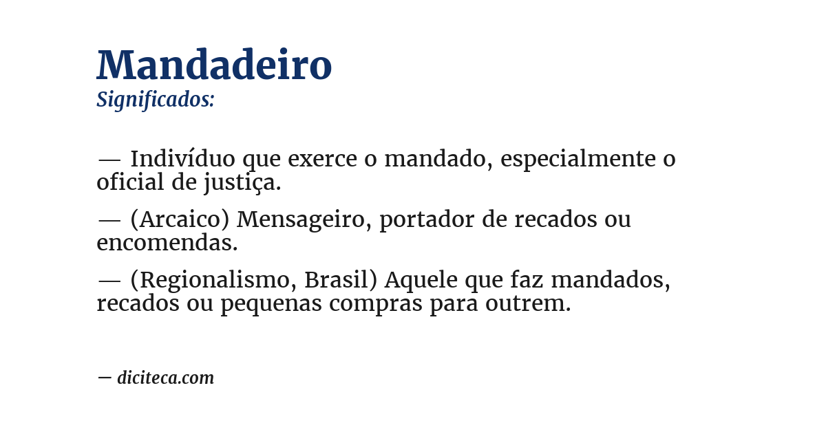 Significado de mandadeiro