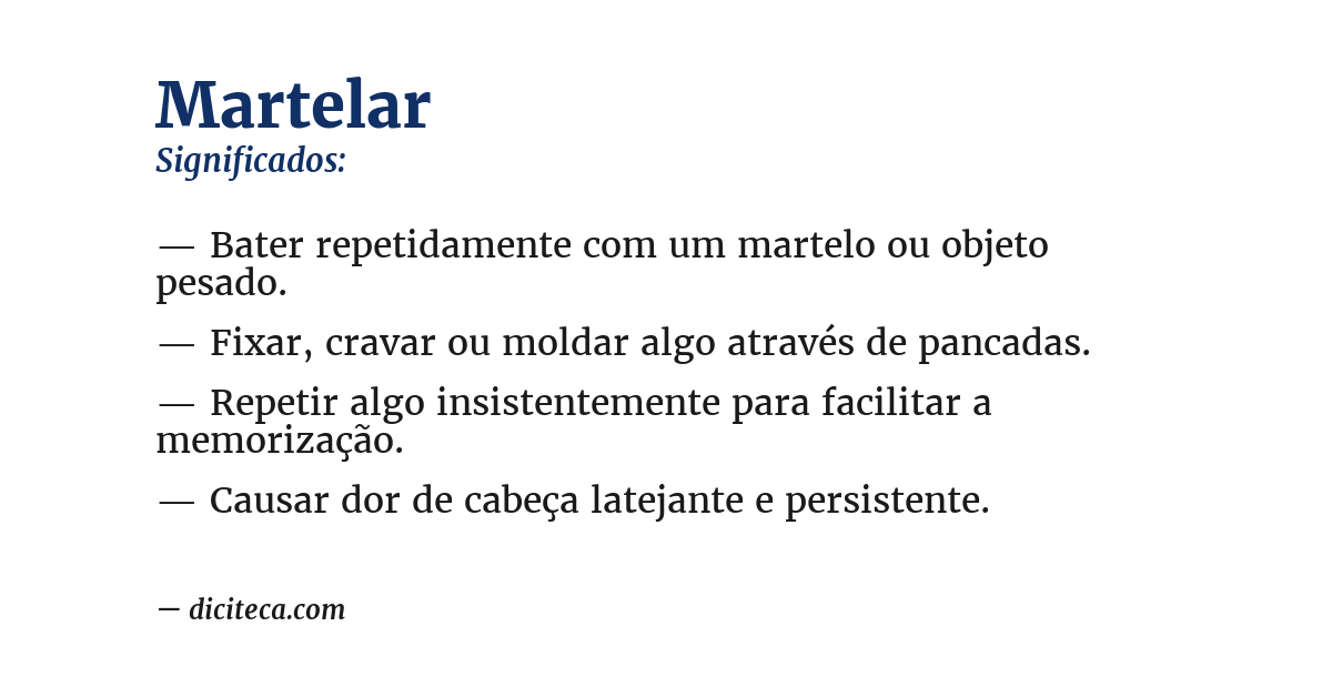 Significado de martelar