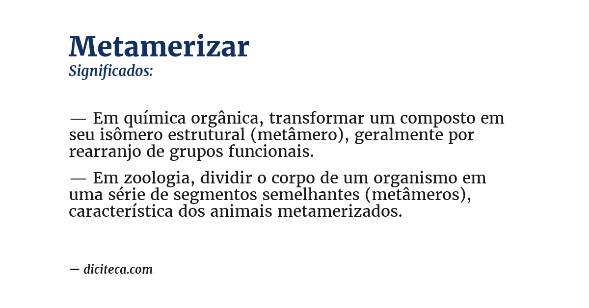 Significado de metamerizar