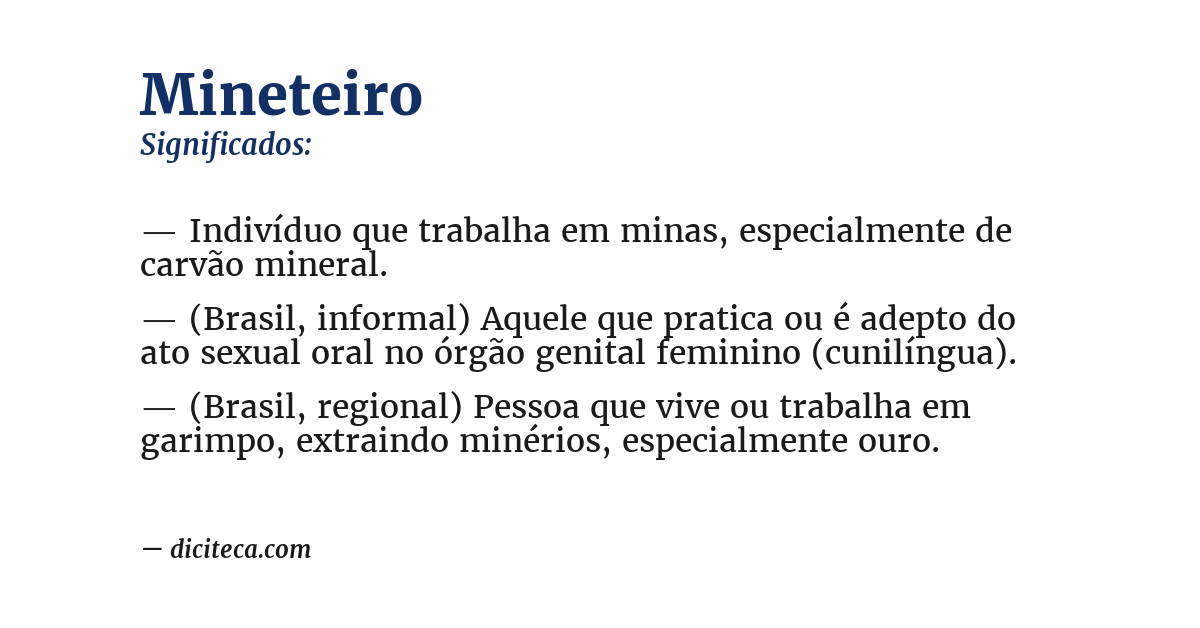 Significado de mineteiro