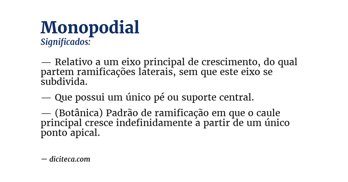 Significado de monopodial