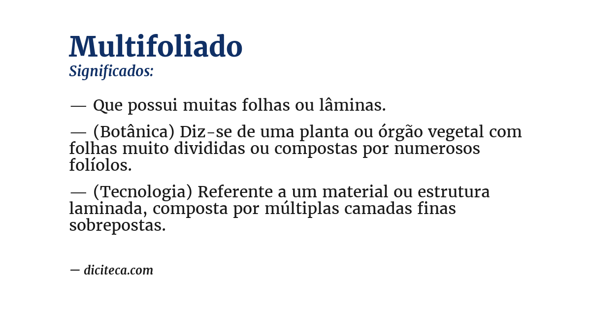 Significado de multifoliado