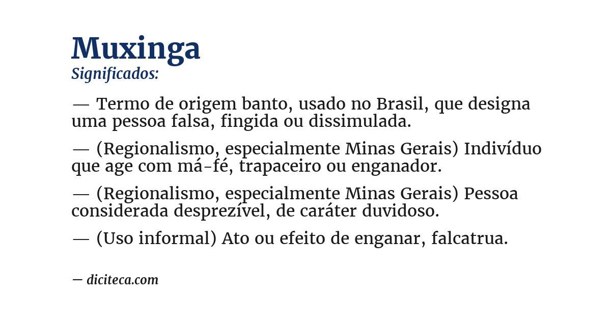 Significado de muxinga