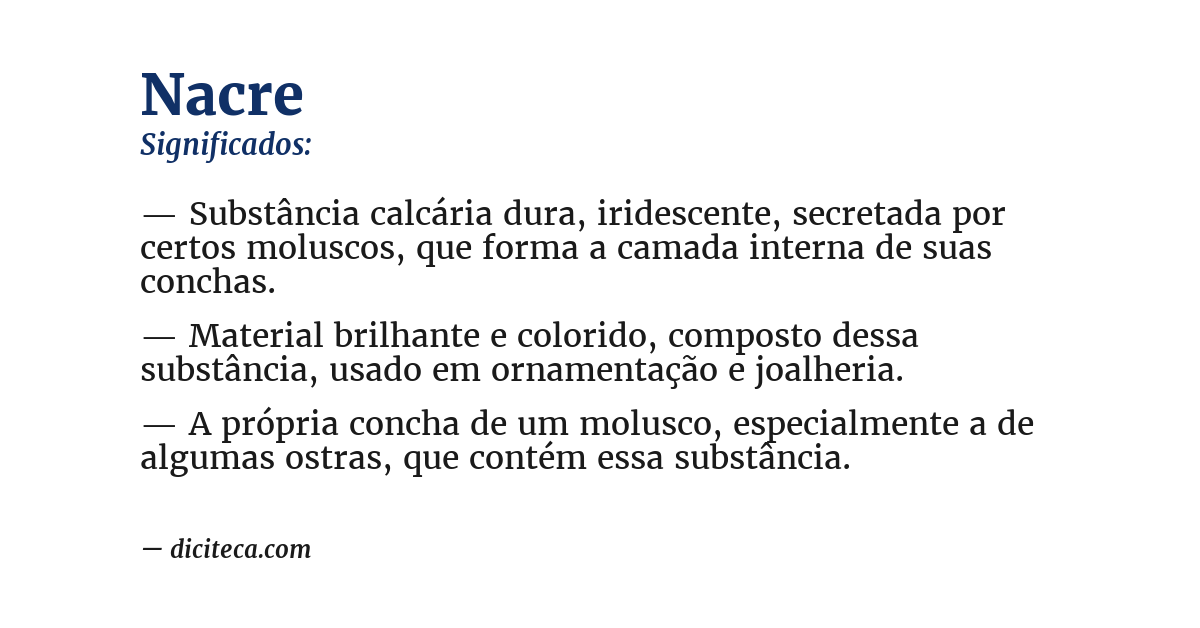 Significado de nacre