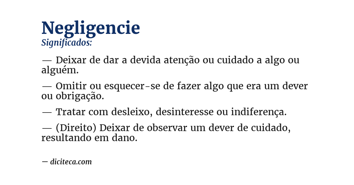 Significado de negligencie