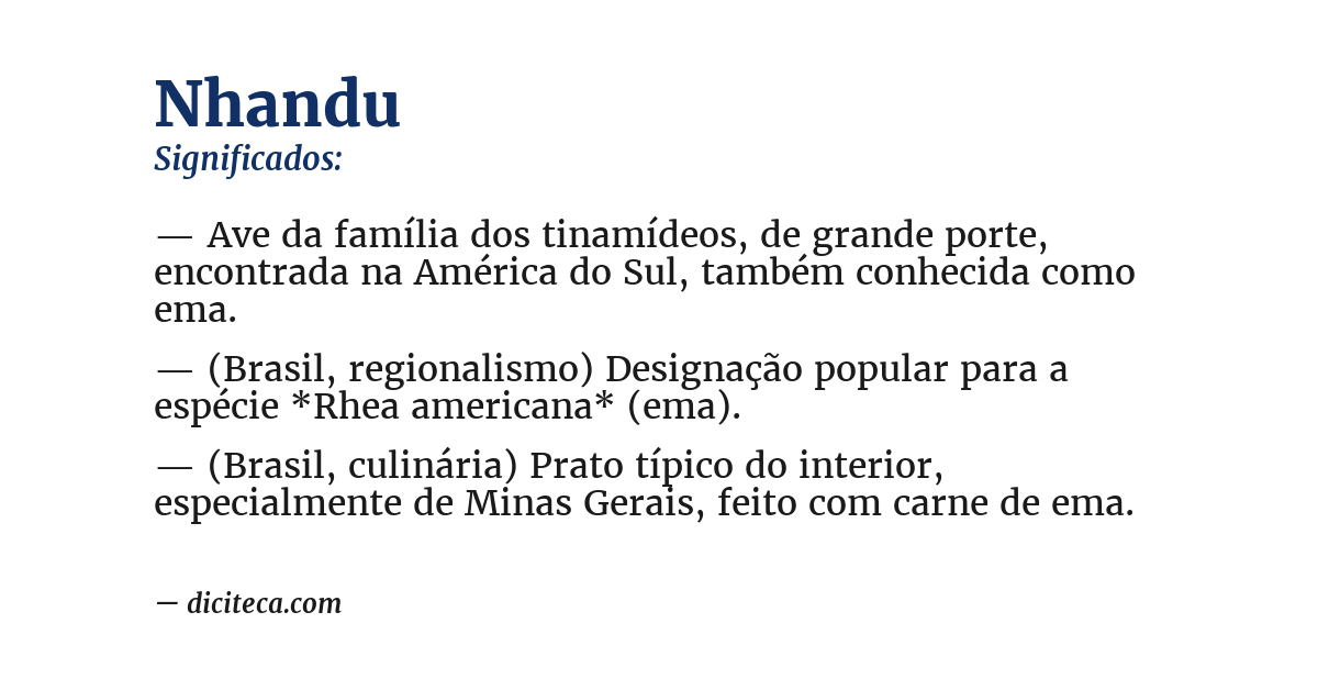 Significado de nhandu