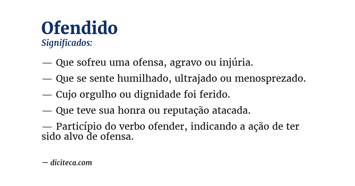Significado de ofendido