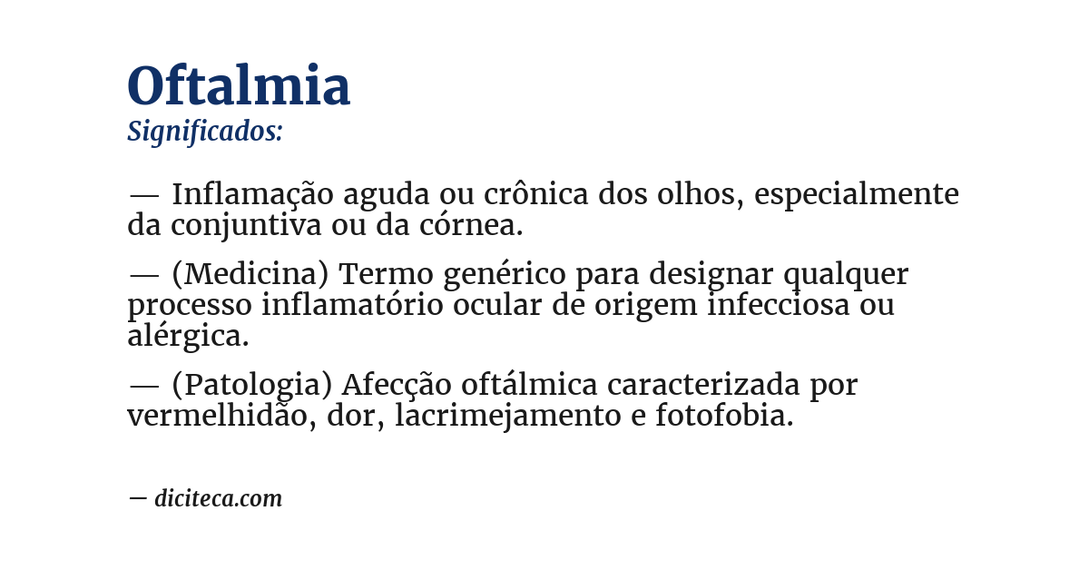 Significado de oftalmia