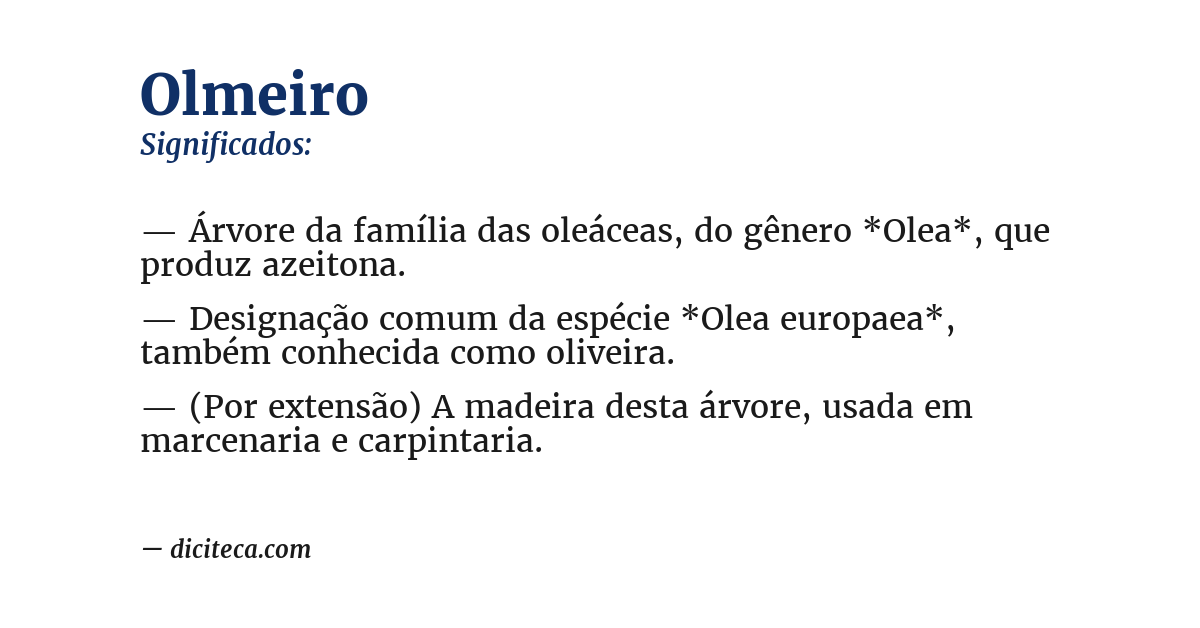 Significado de olmeiro