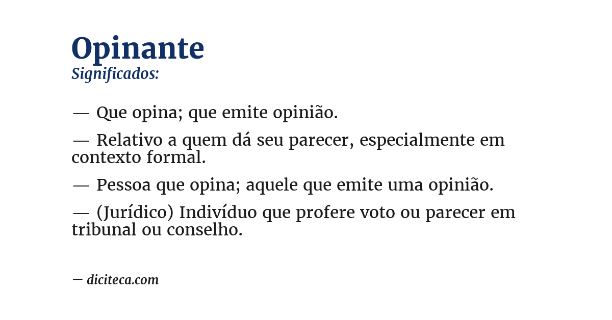 Significado de opinante