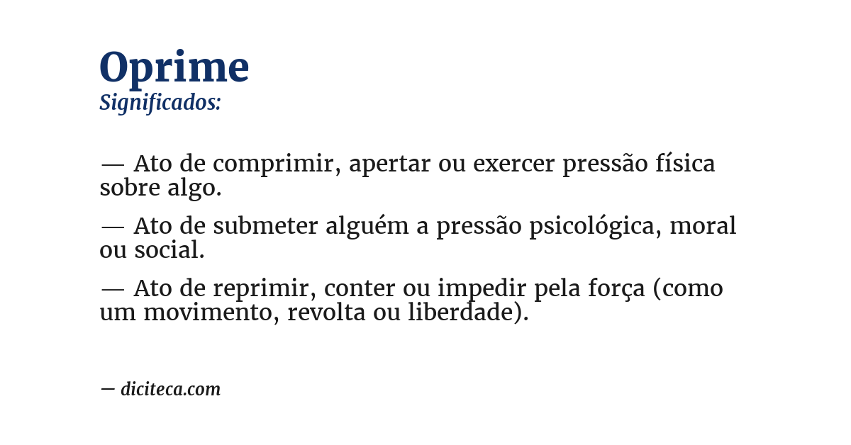 Significado de oprime