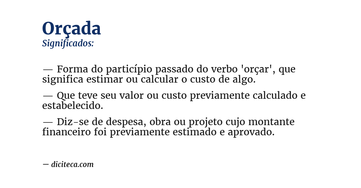 Significado de orçada