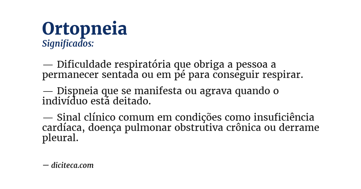 Significado de ortopneia