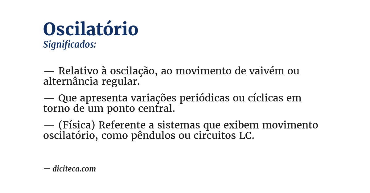 Significado de oscilatório