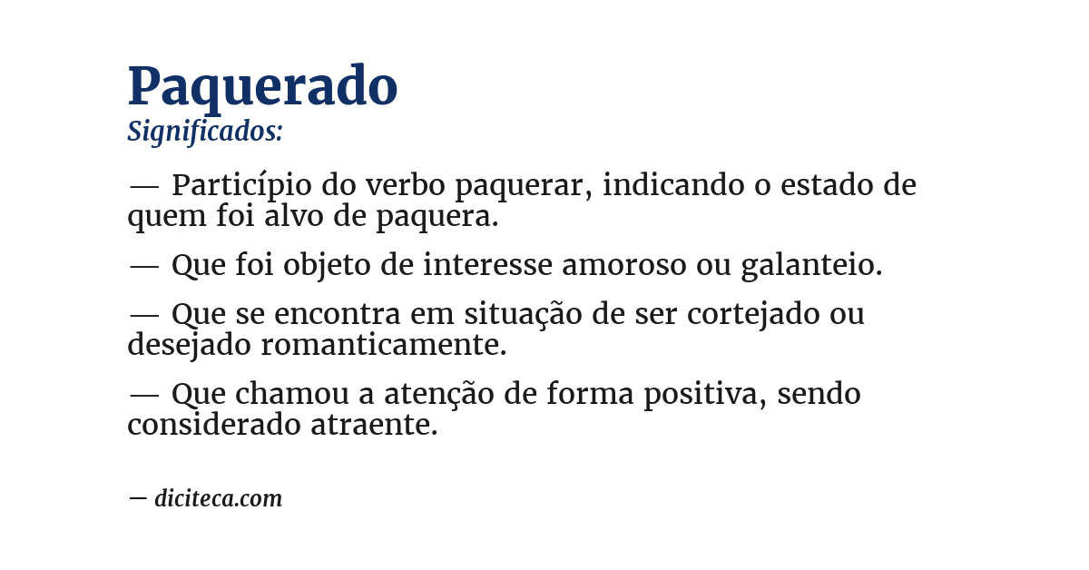 Significado de paquerado