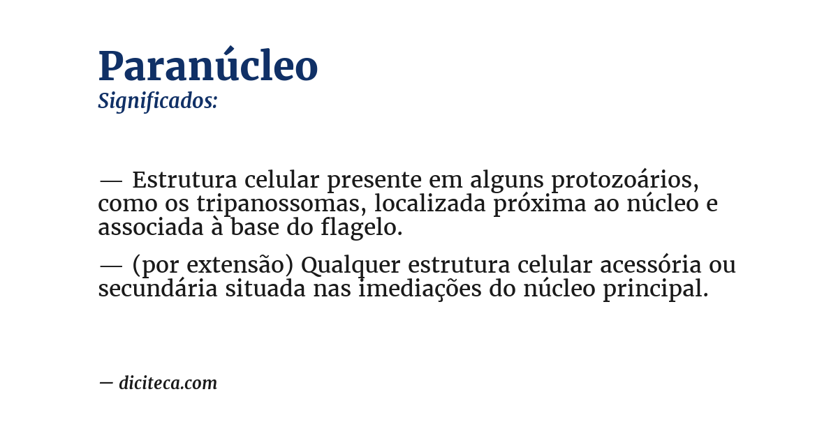 Significado de paranúcleo