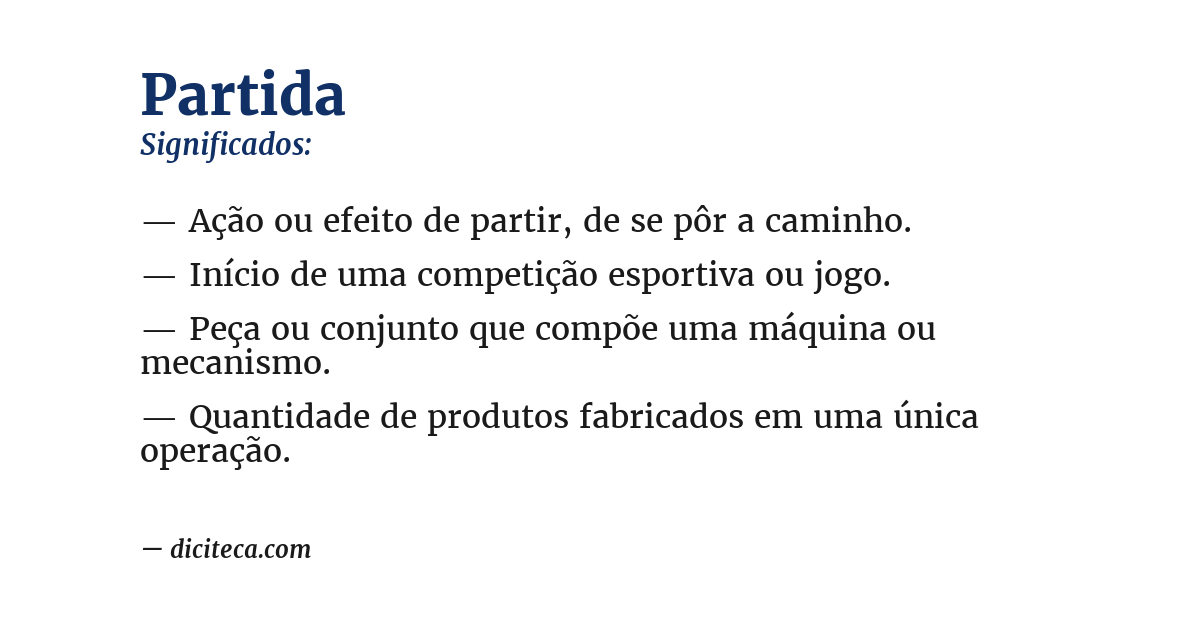 Significado de partida
