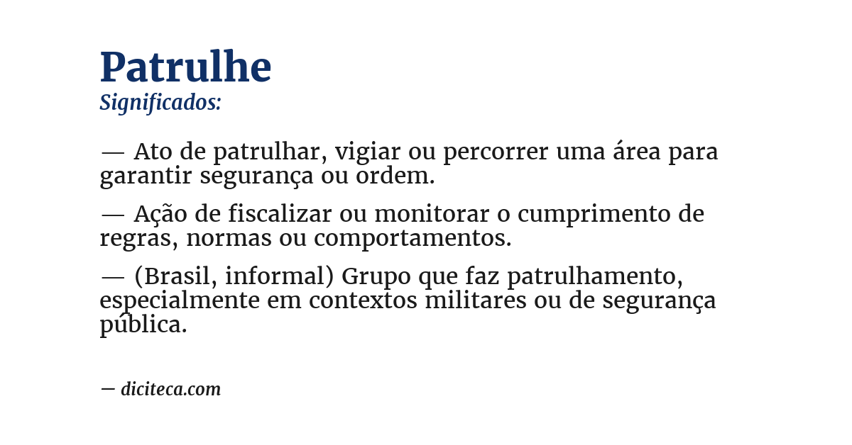 Significado de patrulhe