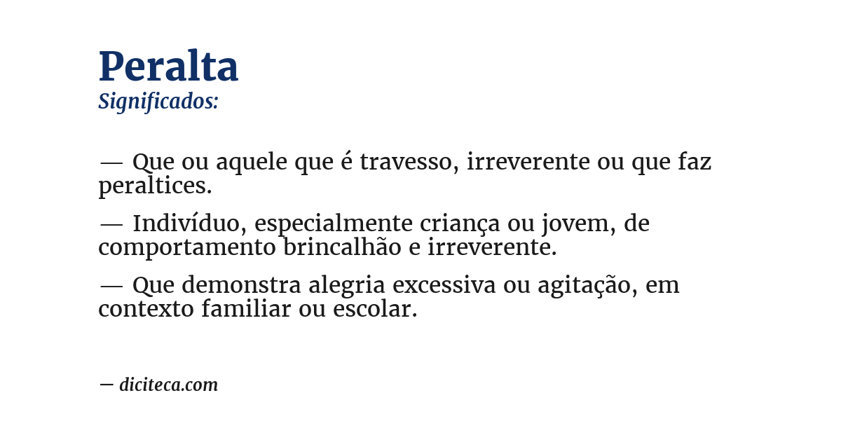 Significado de peralta