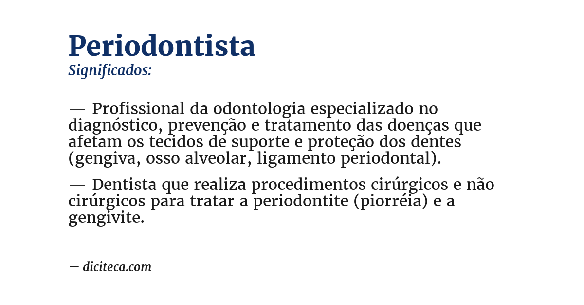 Significado de periodontista