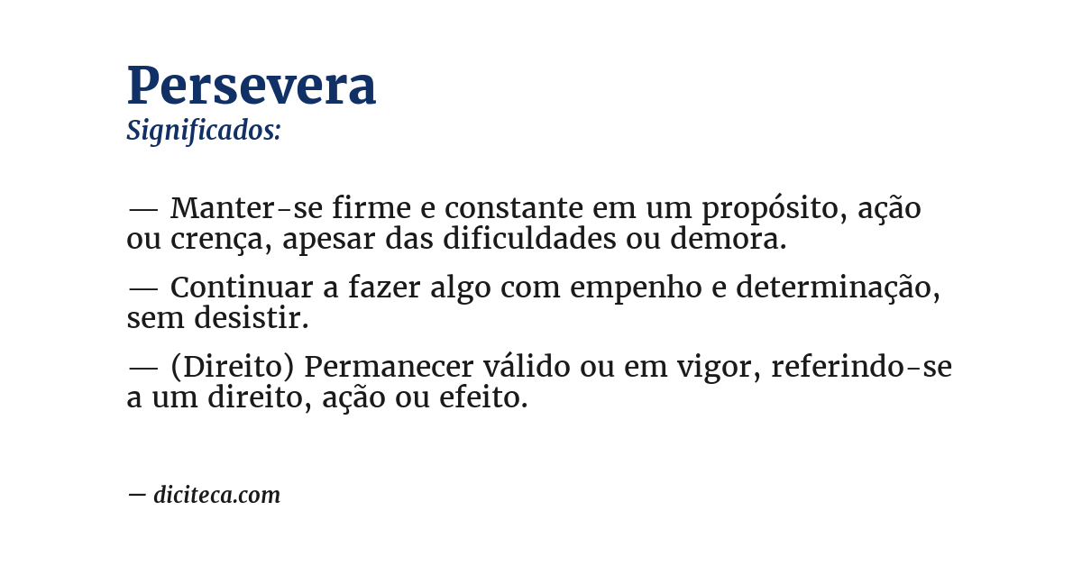 Significado de persevera