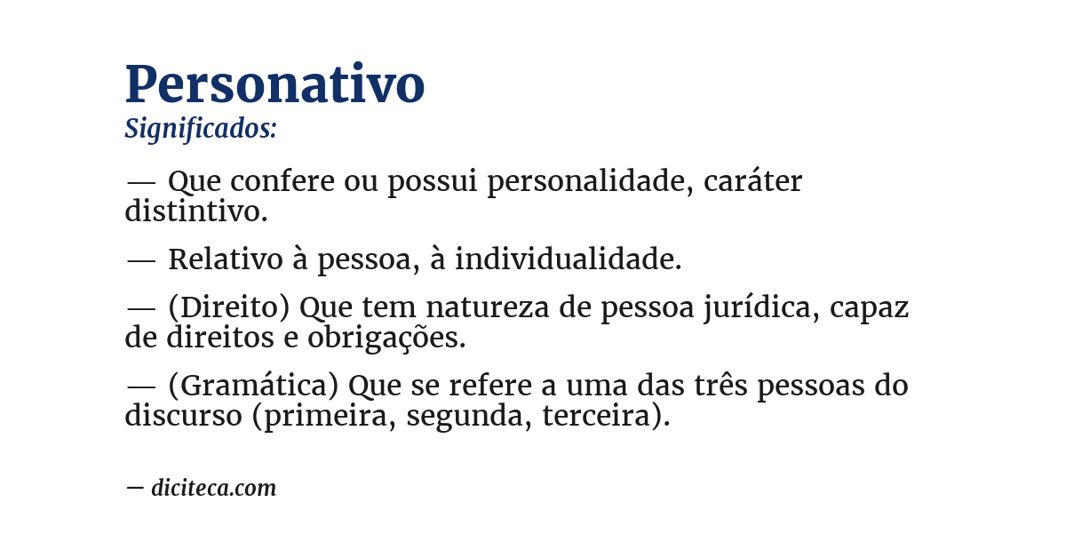 Significado de personativo