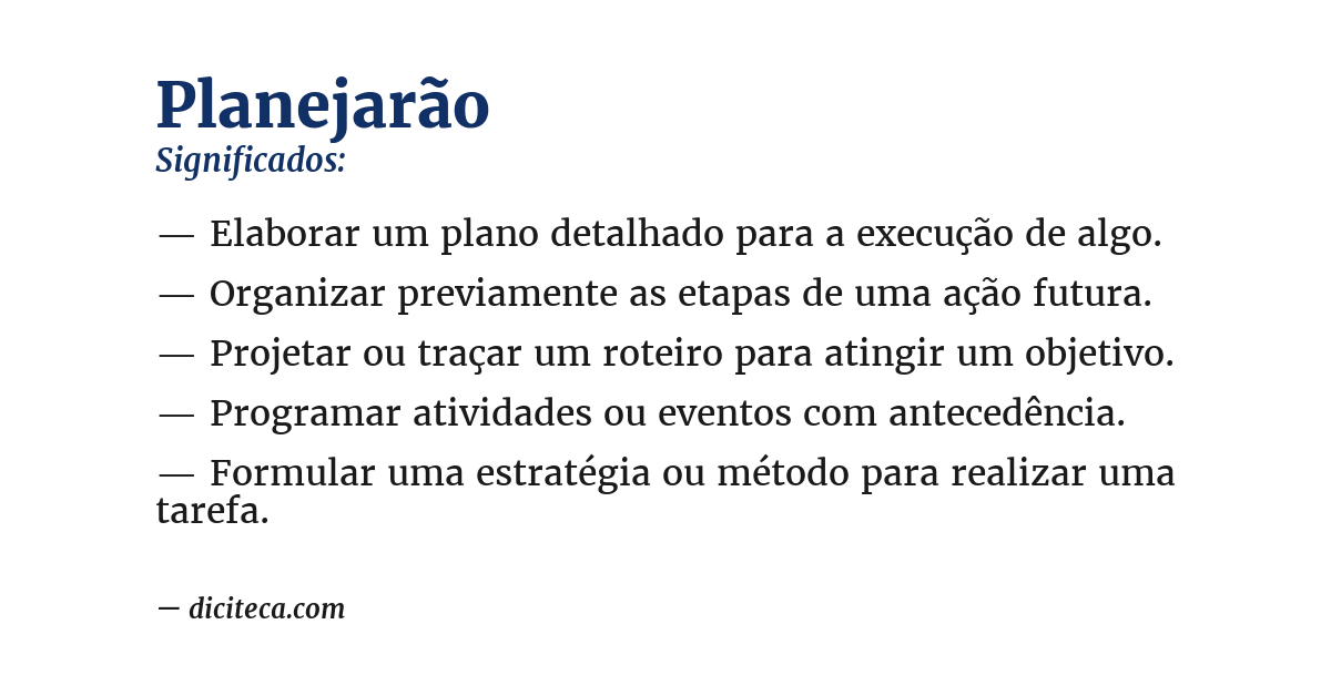 Significado de planejarão