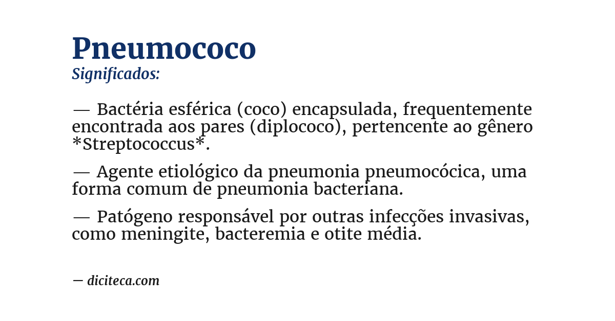 Significado de pneumococo