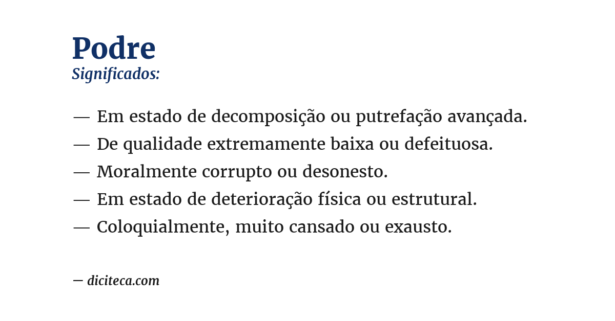 Significado de podre
