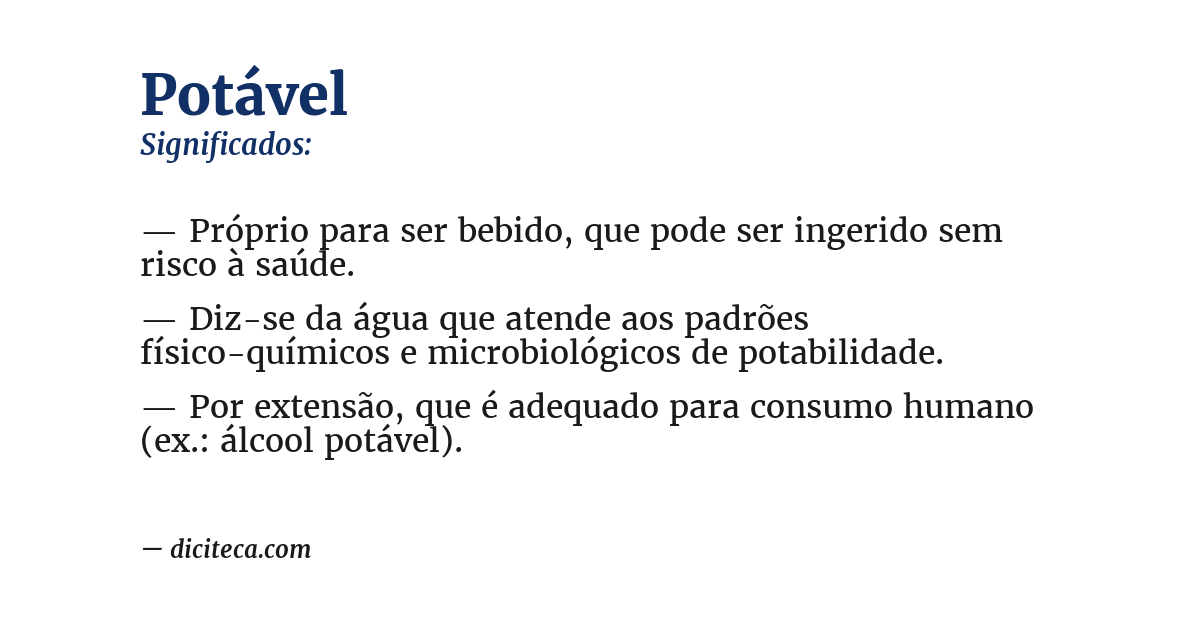 Significado de potável
