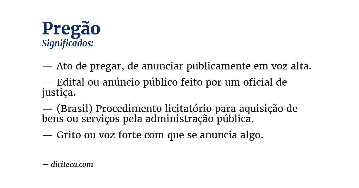 Significado de pregão
