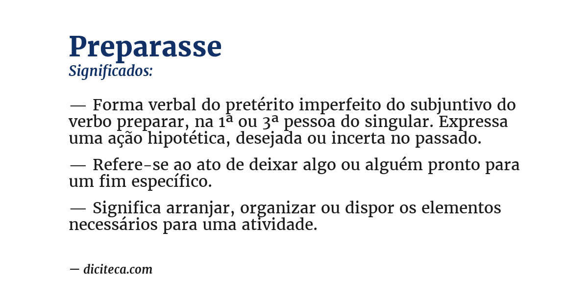 Significado de preparasse