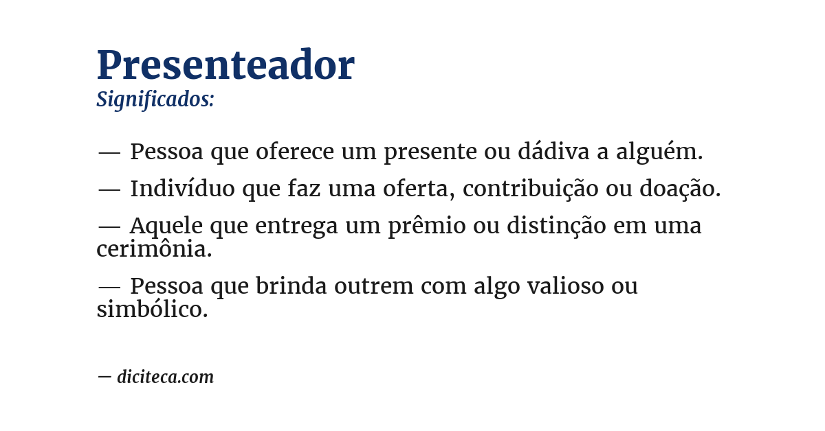 Significado de presenteador
