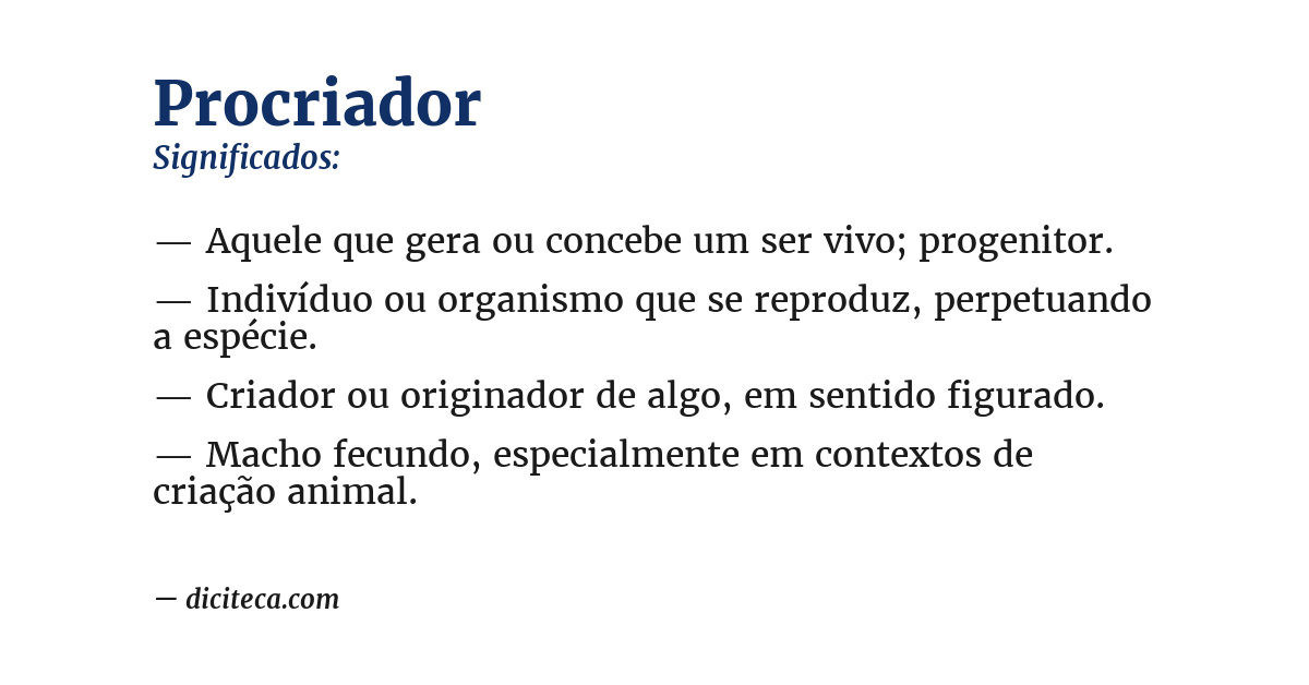 Significado de procriador