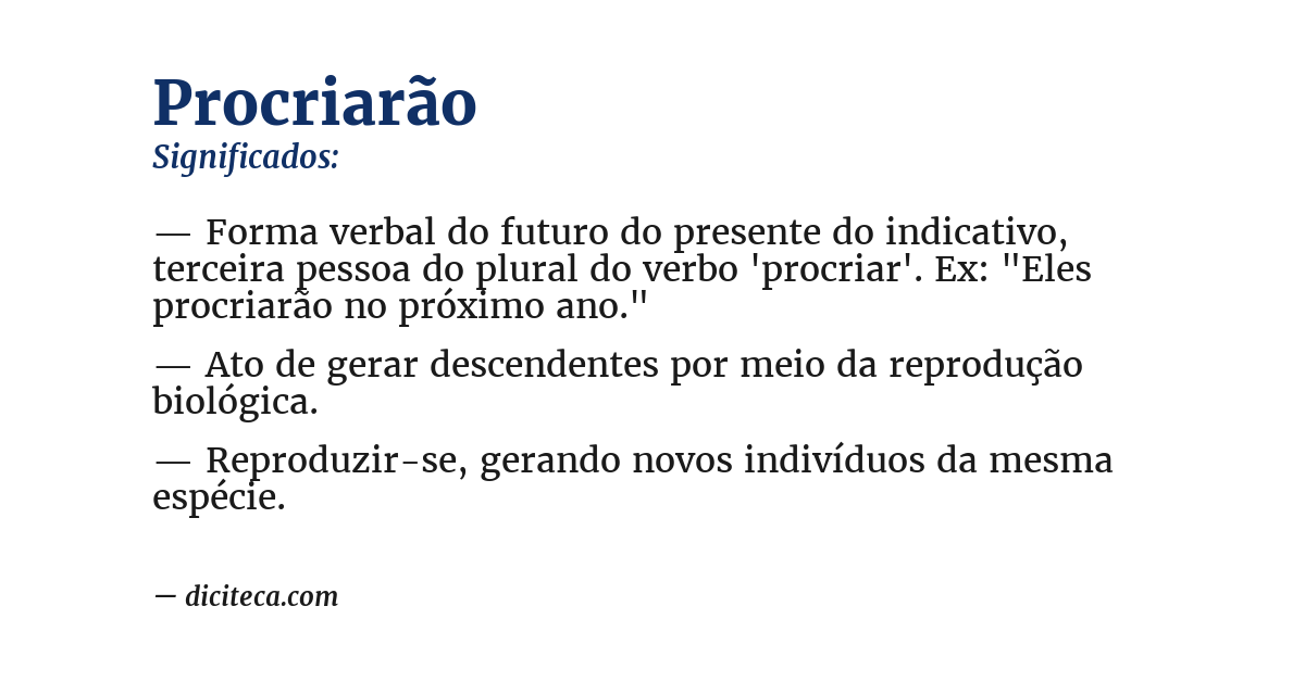 Significado de procriarão
