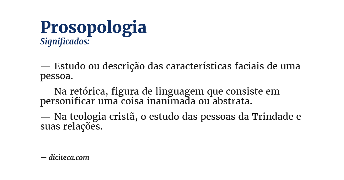 Significado de prosopologia