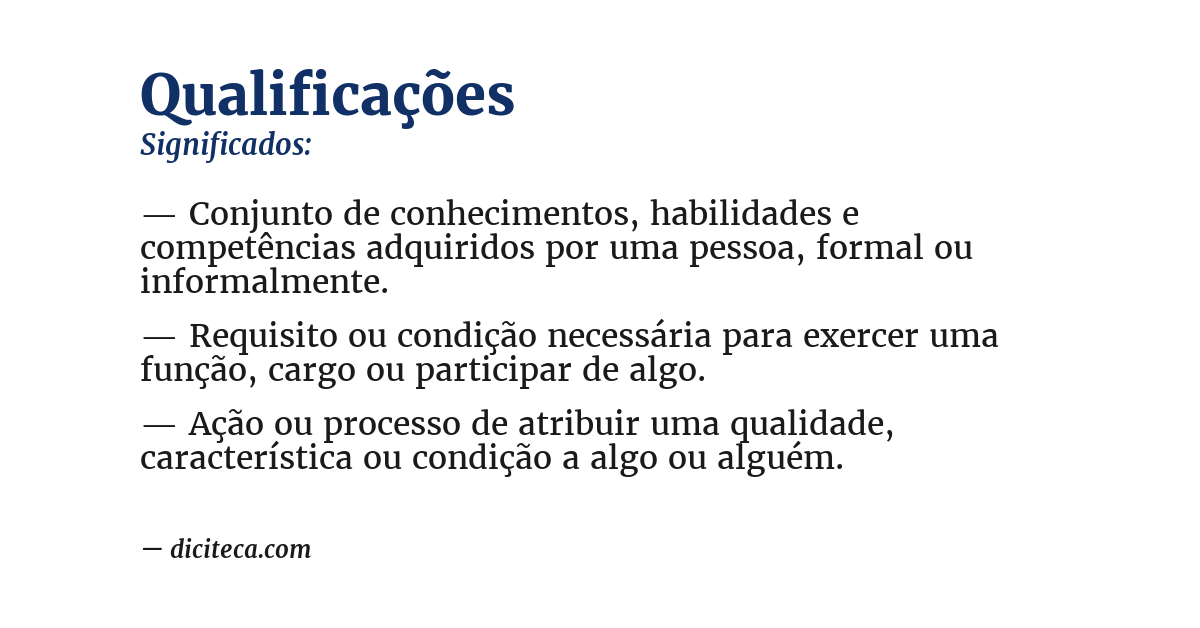 Significado de qualificações