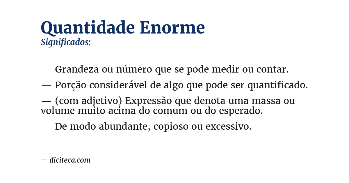 Significado de quantidade enorme