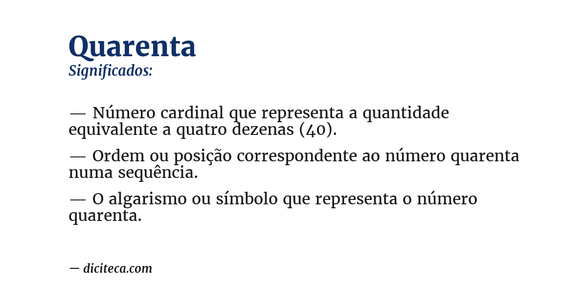 Significado de quarenta