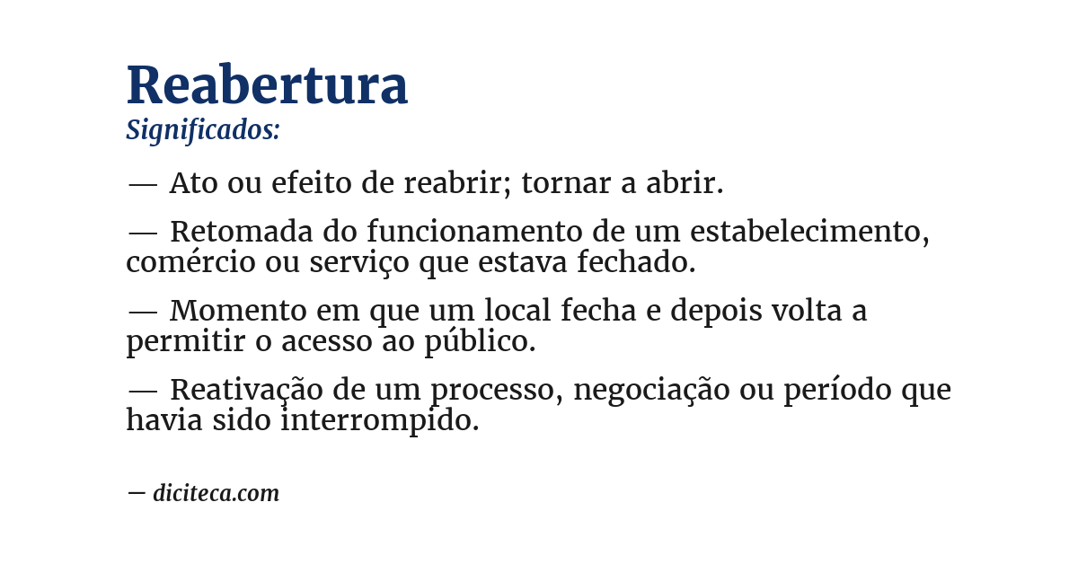 Significado de reabertura