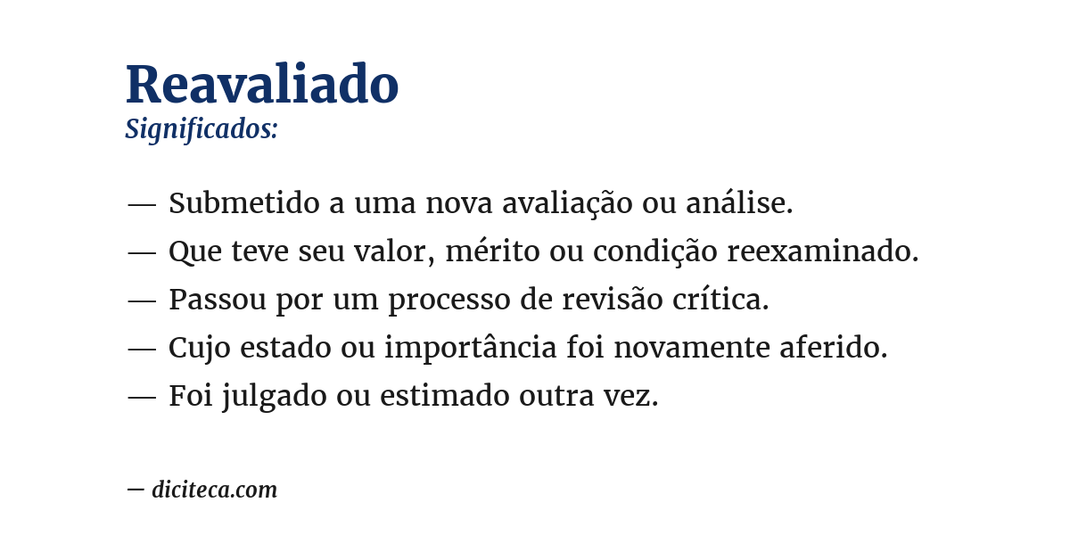 Significado de reavaliado